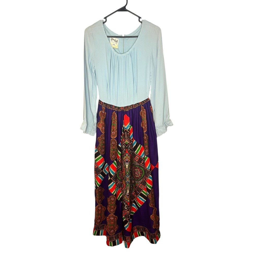 Lounge Craft VTG Women's Long Sleeve Long Dress 70's Boho‎ 8